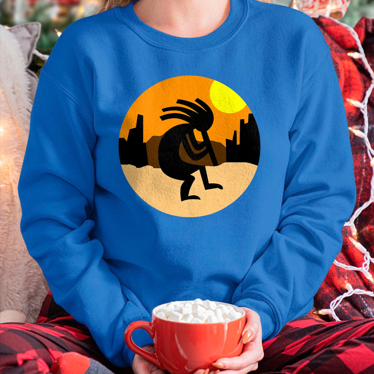 Native American T-Shirts, Vintage Native American Unisex T-Shirt/Hoodie/Sweatshirt HLT00 - Kokopelli Native American Sunset T-Shirt T-Shirt