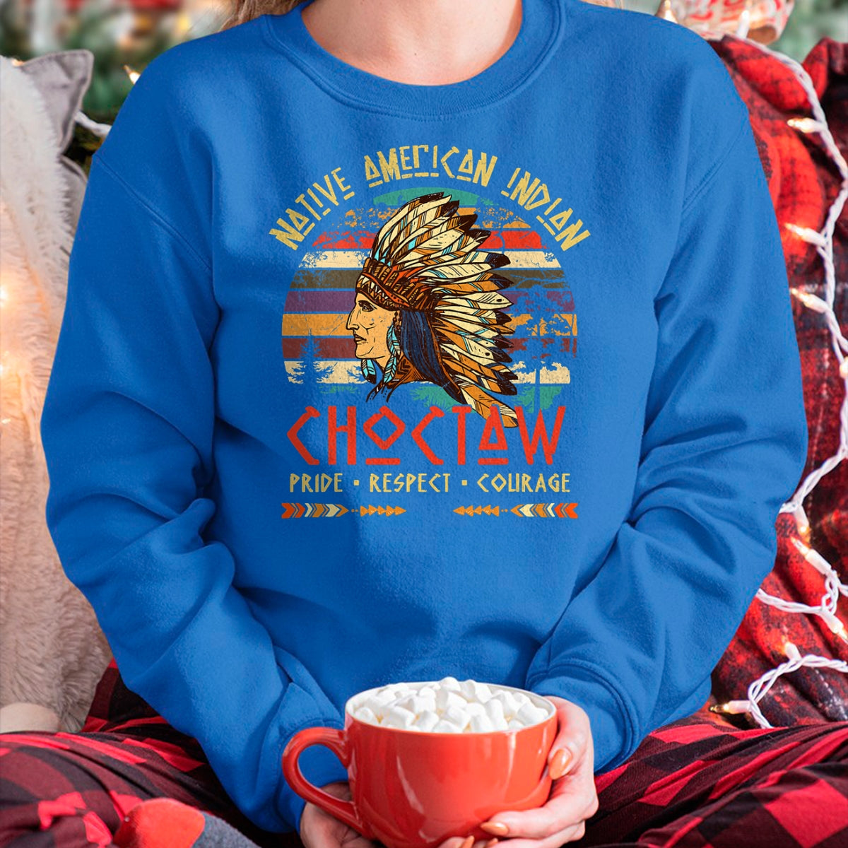 Native American T-Shirts, Vintage Native American Unisex T-Shirt/Hoodie/Sweatshirt HLT00 - American Flag - Choctaw Native American Indian Pride Indigenous Tribe T-Shirt