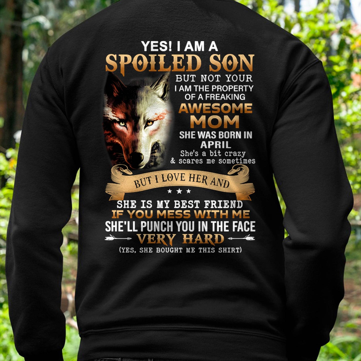 April - Lucky Son of Awesome Mom - Perfect Gift for Son From Mom - ebil04 (SKU10-128-04)