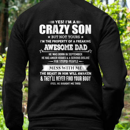 SEPTEMBER - YES! I'M A CRAZY SON - GIFT FOR SON FROM DAD - DONN09 (SKU07-52-09)
