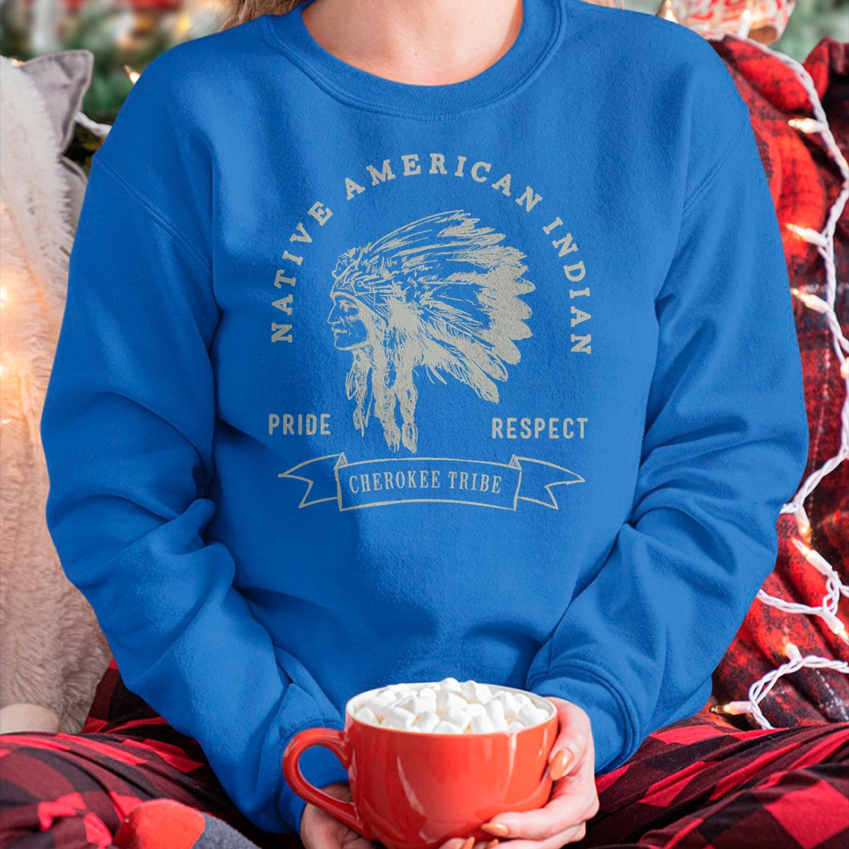 Native American T-Shirts, Vintage Native American Unisex T-Shirt/Hoodie/Sweatshirt HLT00 - American Flag - Cherokee Tribe Native American Indian Pride Respect Design T-Shirt (1)