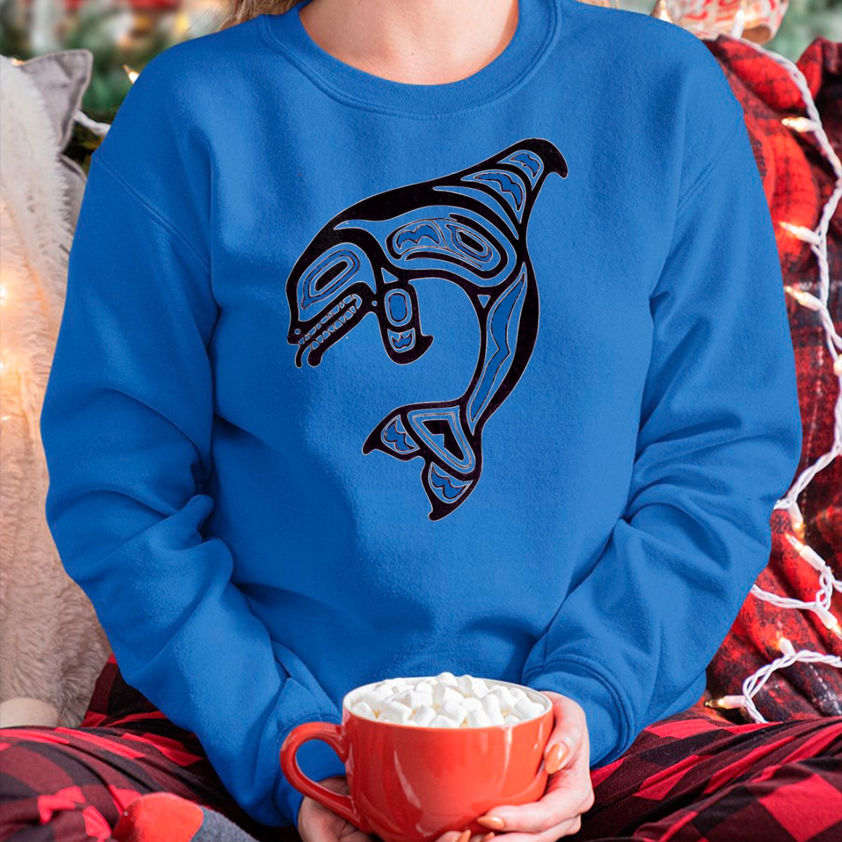 Native American T-Shirts, Vintage Native American Unisex T-Shirt/Hoodie/Sweatshirt HLT00 - Killer Whale Orca Pacific NW Native American Indian T-Shirt