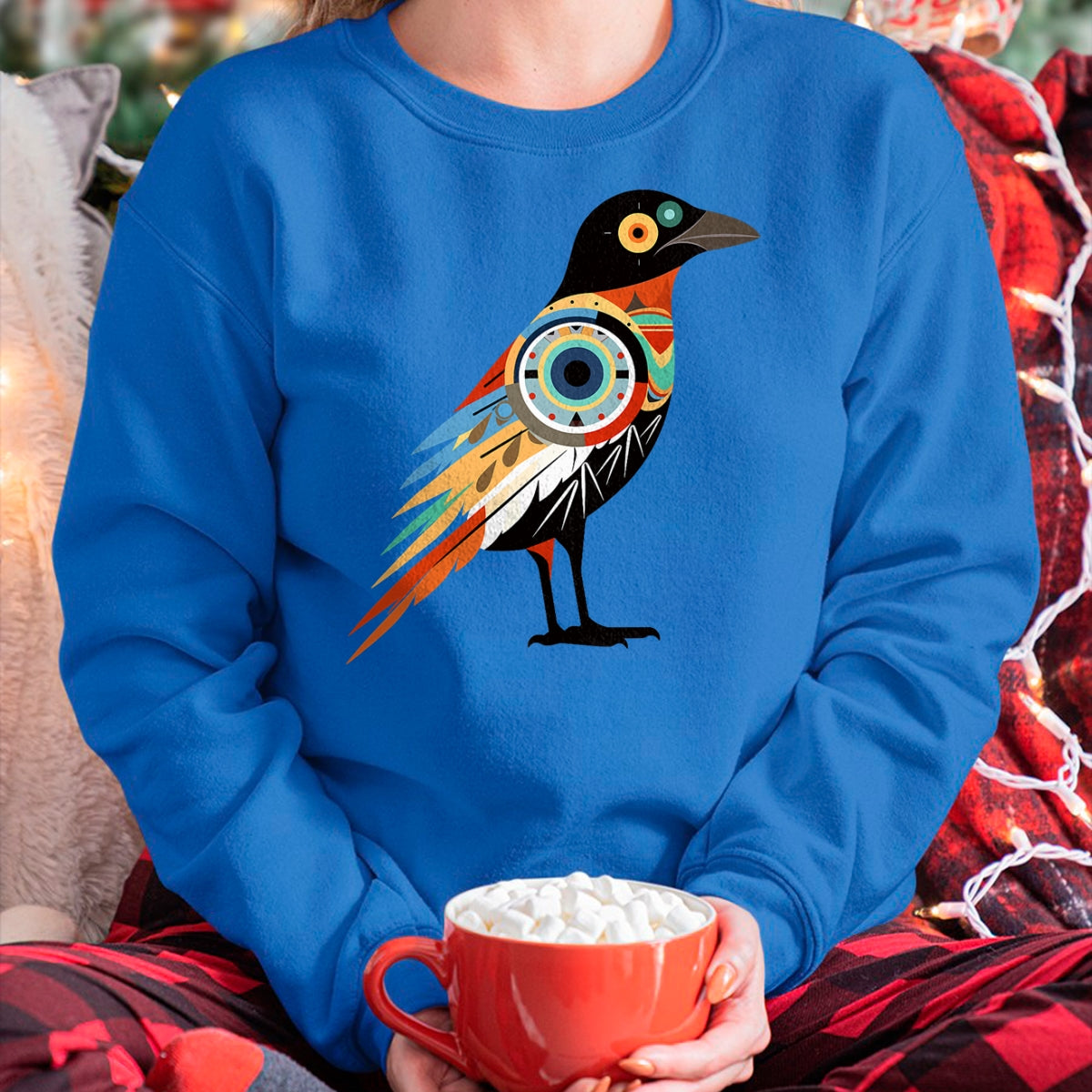 Native American T-Shirts, Vintage Native American Unisex T-Shirt/Hoodie/Sweatshirt HLT00 - Native American Style Hopi Art Bird for Good Luck T-Shirt