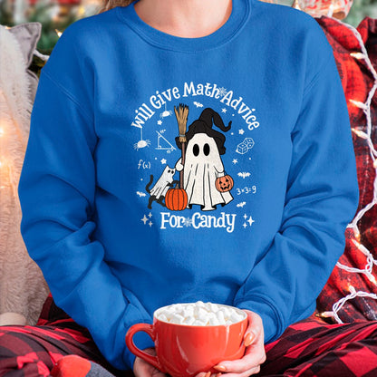 Best Teacher Shirt, Funny Teacher UnisexT-Shirt/Hoodie/Sweatshirt HLT00 - Funny Math Teacher Halloween Ghost Math Lover Teachers Woman T-Shirt
