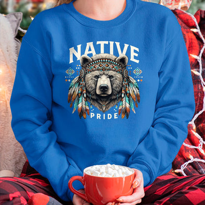Native American T-Shirts, Vintage Native American Unisex T-Shirt/Hoodie/Sweatshirt HLT00 - Native American Bear Artwork Native American Day Design T-Shirt (4)