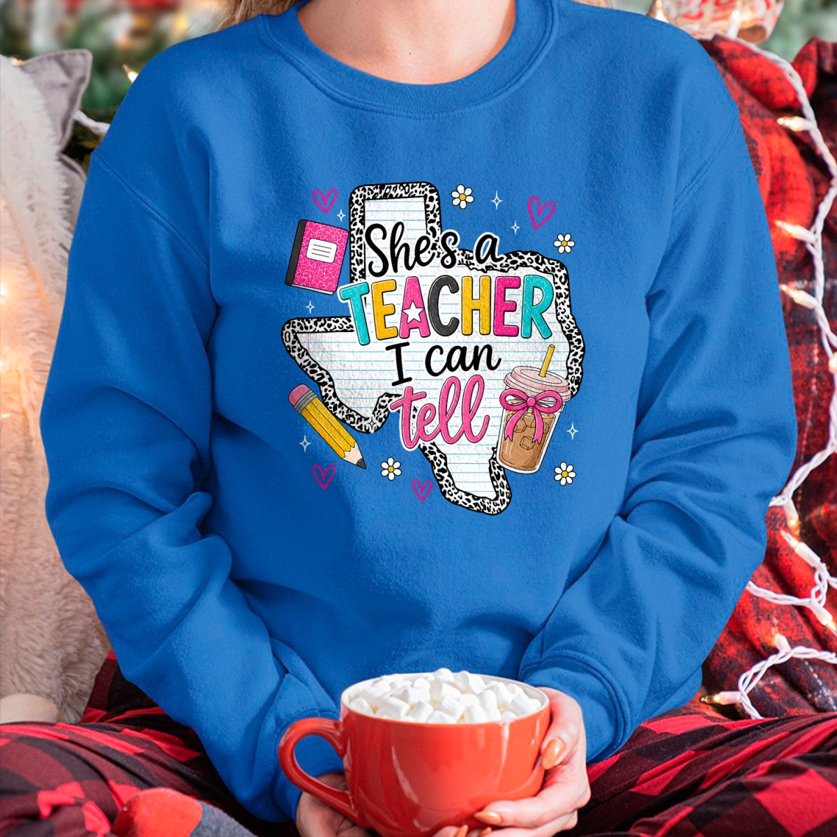 Best Teacher Shirt, Funny Teacher UnisexT-Shirt/Hoodie/Sweatshirt HLT00 - She's A Teacher I Can Tell Western Classroom Art T-Shirt