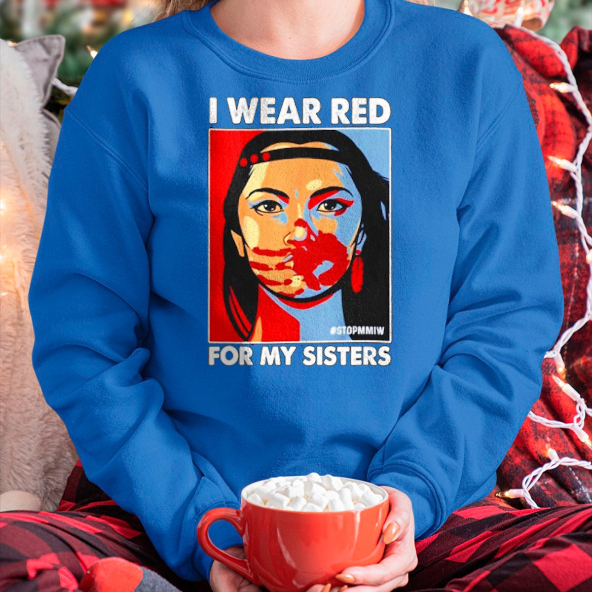 Native American T-Shirts, Vintage Native American Unisex T-Shirt/Hoodie/Sweatshirt HLT00 - I Wear Red For My,Sister Native American Stop MMIW T-Shirt (1)