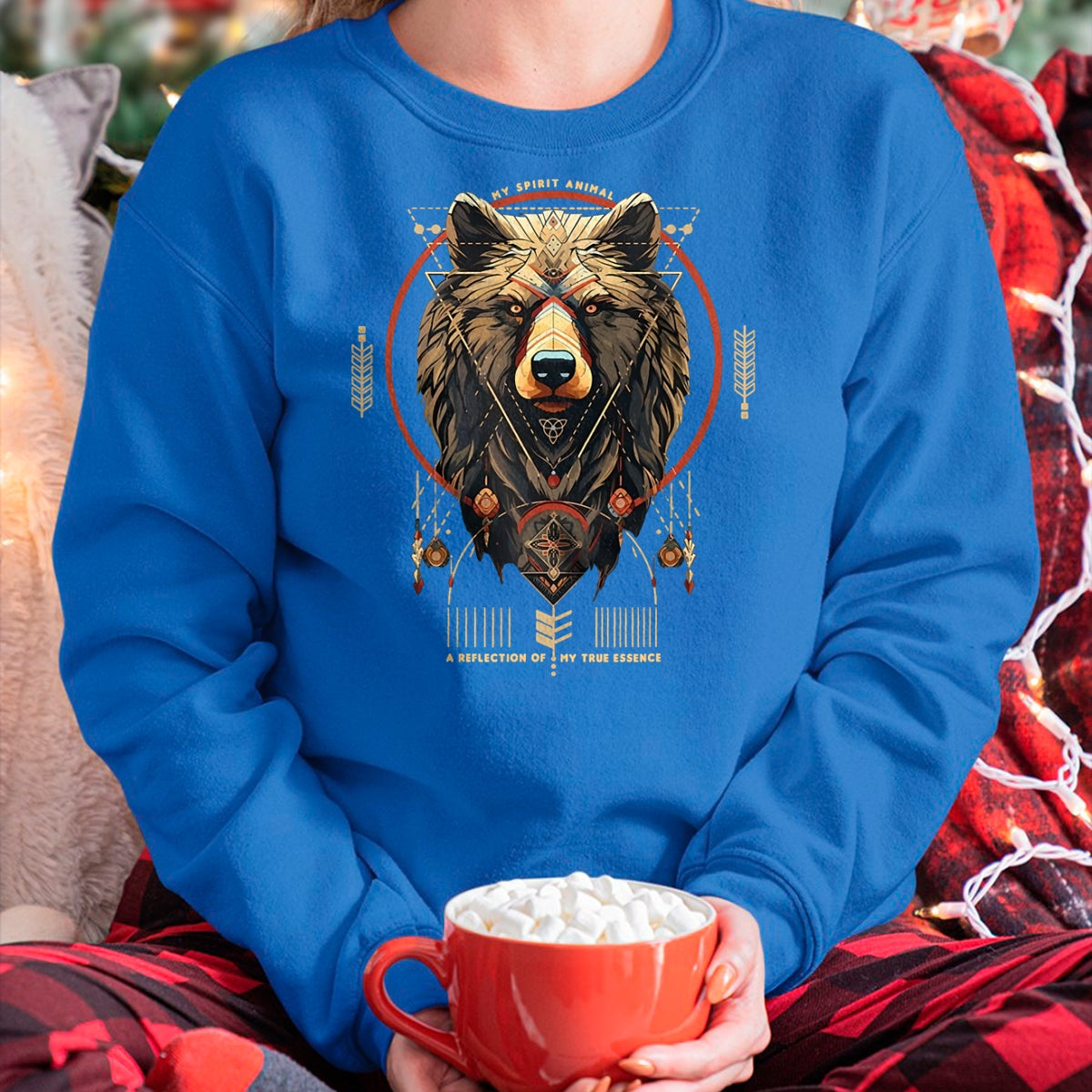 Native American T-Shirts, Vintage Native American Unisex T-Shirt/Hoodie/Sweatshirt HLT00 - American Flag - Bear Native American Mountain Forest Wildlife Bears Lover T-Shirt