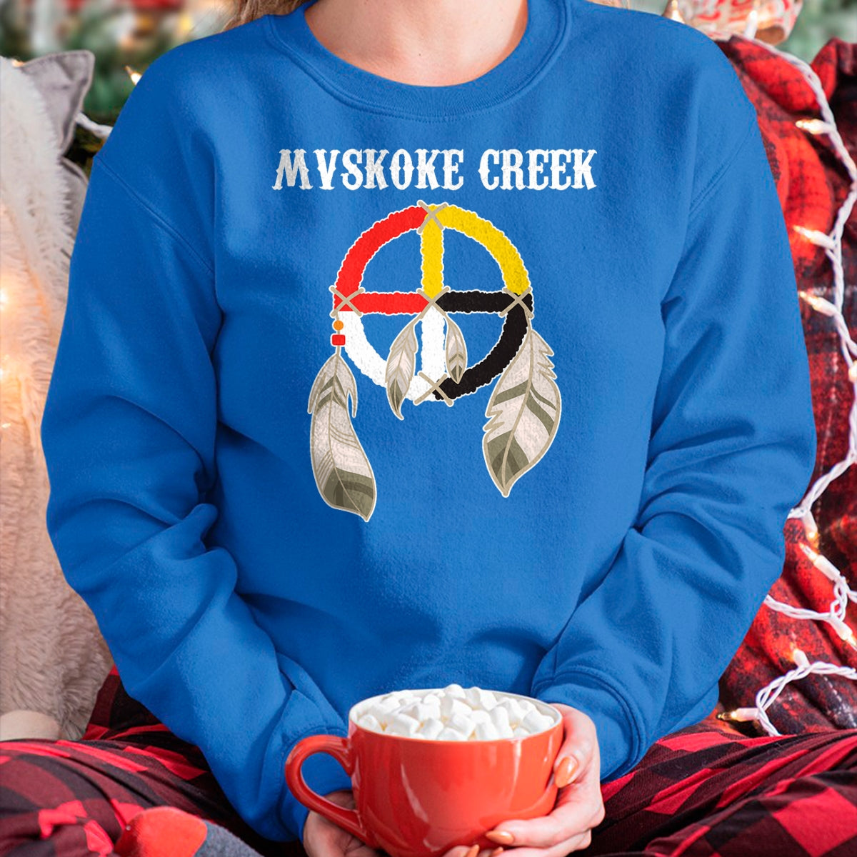 Native American T-Shirts, Vintage Native American Unisex T-Shirt/Hoodie/Sweatshirt HLT00 - Mvskoke Creek Muskogee Native American Medicine Wheel T-Shirt