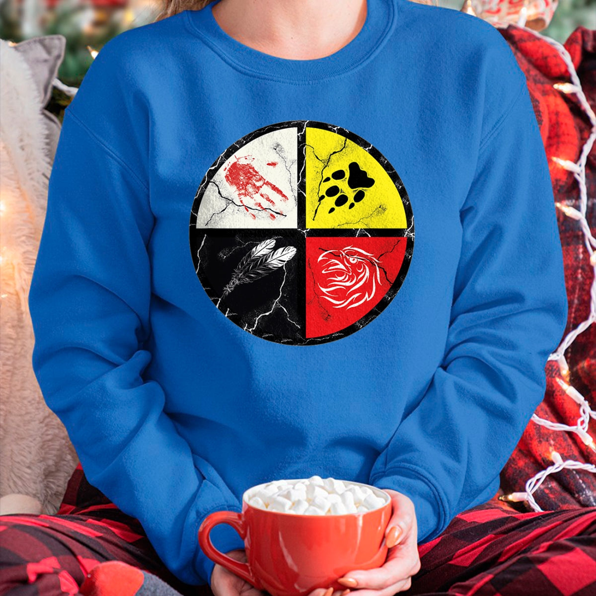 Native American T-Shirts, Vintage Native American Unisex T-Shirt/Hoodie/Sweatshirt HLT00 - Native American Medicine Wheel T-Shirt (1)