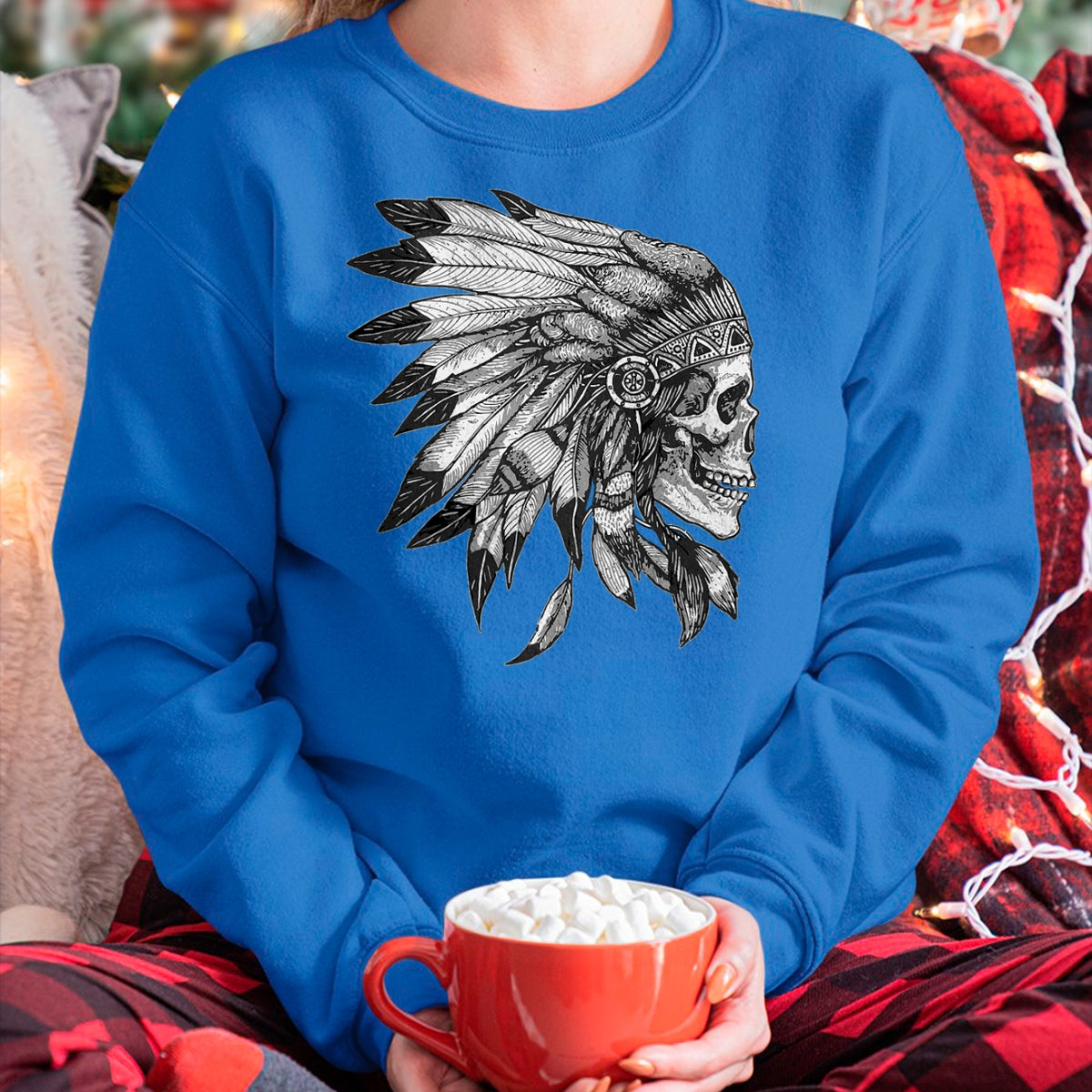 Native American T-Shirts, Vintage Native American Unisex T-Shirt/Hoodie/Sweatshirt HLT00 - American Flag - American Motorcycle Skull Native Indian Eagle Chief Vintage T-Shirt (1)
