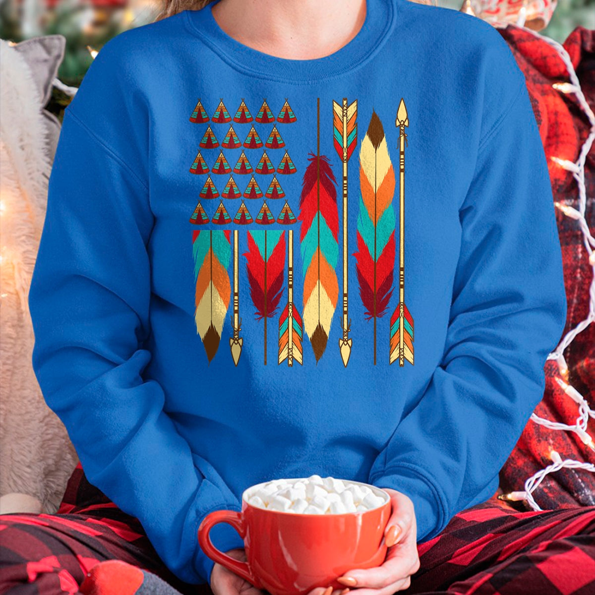 Native American T-Shirts, Vintage Native American Unisex T-Shirt/Hoodie/Sweatshirt HLT00 - Native American Flag - Pride Month Indigenous People Veteran T-Shirt