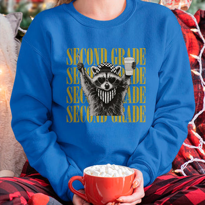 Best Teacher Shirt, Funny Teacher UnisexT-Shirt/Hoodie/Sweatshirt HLT00 - Funny Second Grade Teacher Feral Raccoon Back to School T-Shirt