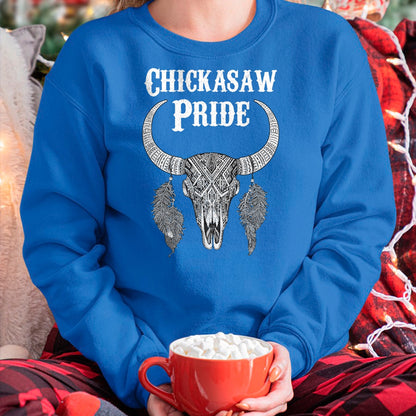 Native American T-Shirts, Vintage Native American Unisex T-Shirt/Hoodie/Sweatshirt HLT00 - American Flag - Chickasaw Pride Tribe Native American Indian Buffalo T-Shirt (1)