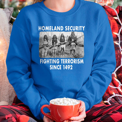 Native American T-Shirts, Vintage Native American Unisex T-Shirt/Hoodie/Sweatshirt HLT00 - Homeland Security Fighting Terrorism Since 1492 Native T-Shirt (1)