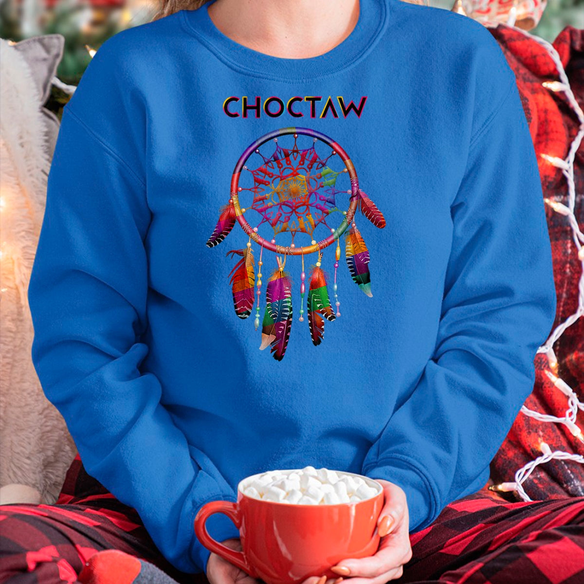 Native American T-Shirts, Vintage Native American Unisex T-Shirt/Hoodie/Sweatshirt HLT00 - American Flag - Choctaw Native American Indian Colorful Dreamcatcher Tribal T-Shirt