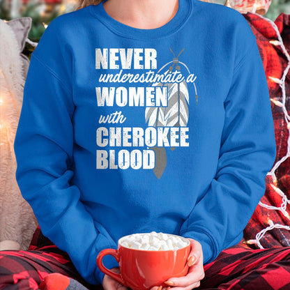 Native American T-Shirts, Vintage Native American Unisex T-Shirt/Hoodie/Sweatshirt HLT00 - American Flag - Cool Cherokee Blood Women Funny Native American Gift For Her T-Shirt (1)