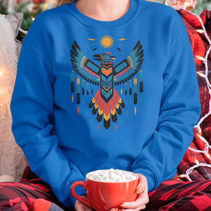 Native American T-Shirts, Vintage Native American Unisex T-Shirt/Hoodie/Sweatshirt HLT00 - North American Tribal Thunderbird Vibrant Geometric Design T-Shirt