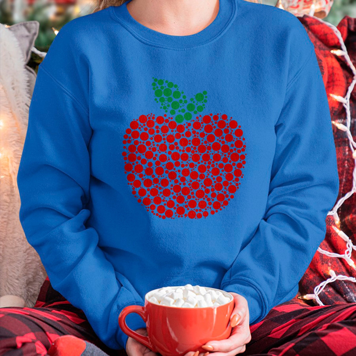Best Teacher Shirt, Funny Teacher UnisexT-Shirt/Hoodie/Sweatshirt HLT00 - Apple Dot Pattern Art Teacher Appreciation Men Women Humor T-Shirt