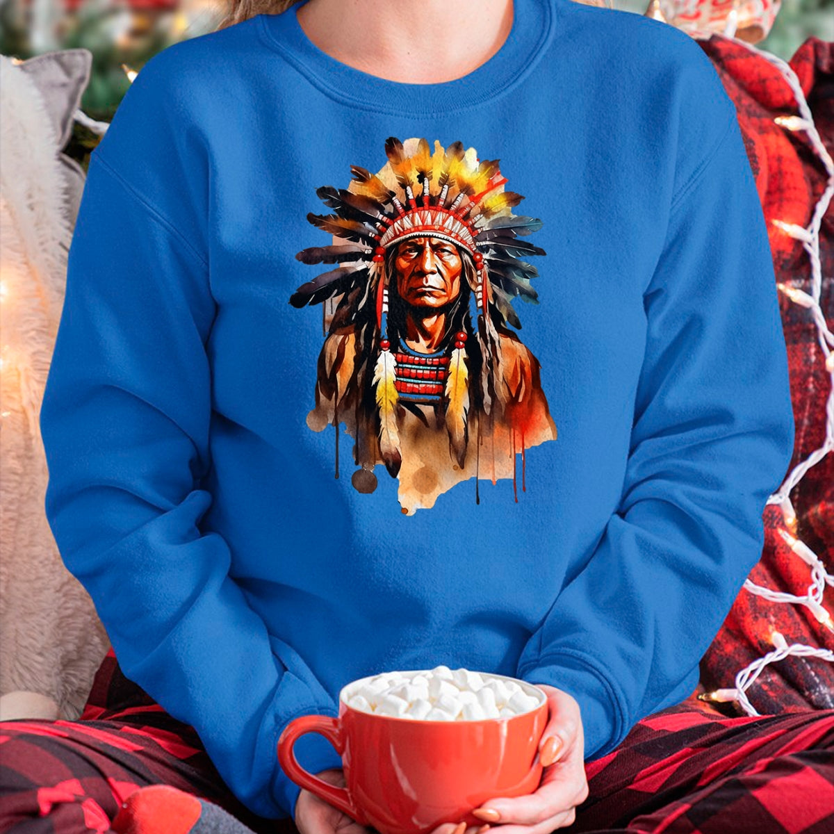 Native American T-Shirts, Vintage Native American Unisex T-Shirt/Hoodie/Sweatshirt HLT00 - Native American day chief American USA culture T-Shirt