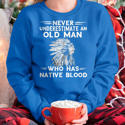 Native American T-Shirts, Vintage Native American Unisex T-Shirt/Hoodie/Sweatshirt HLT00 - Mens Native American Never Underestimate An Old Man Indian Chief T-Shirt