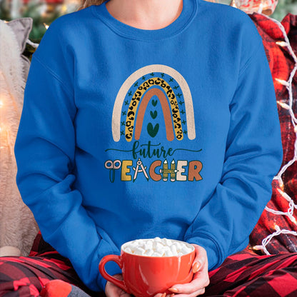Best Teacher Shirt, Funny Teacher UnisexT-Shirt/Hoodie/Sweatshirt HLT00 - Future Teacher Boho Rainbow Leopard New Grad Student T-Shirt