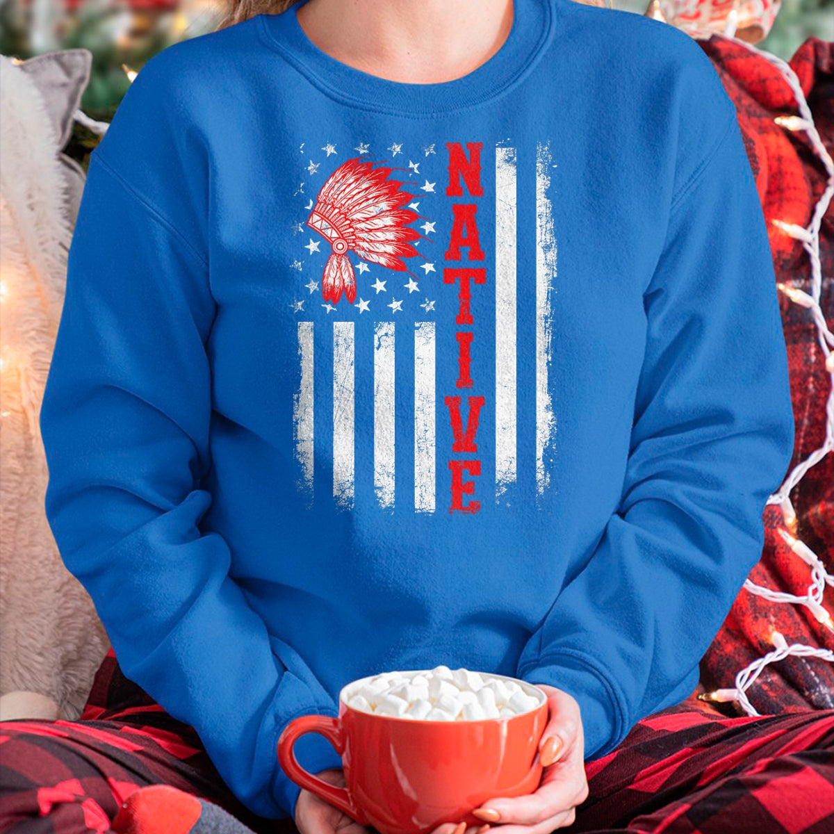 Native American T-Shirts, Vintage Native American Unisex T-Shirt/Hoodie/Sweatshirt HLT00 - Native - American Day USA Flag Cherokee Indigenous People T-Shirt (1)
