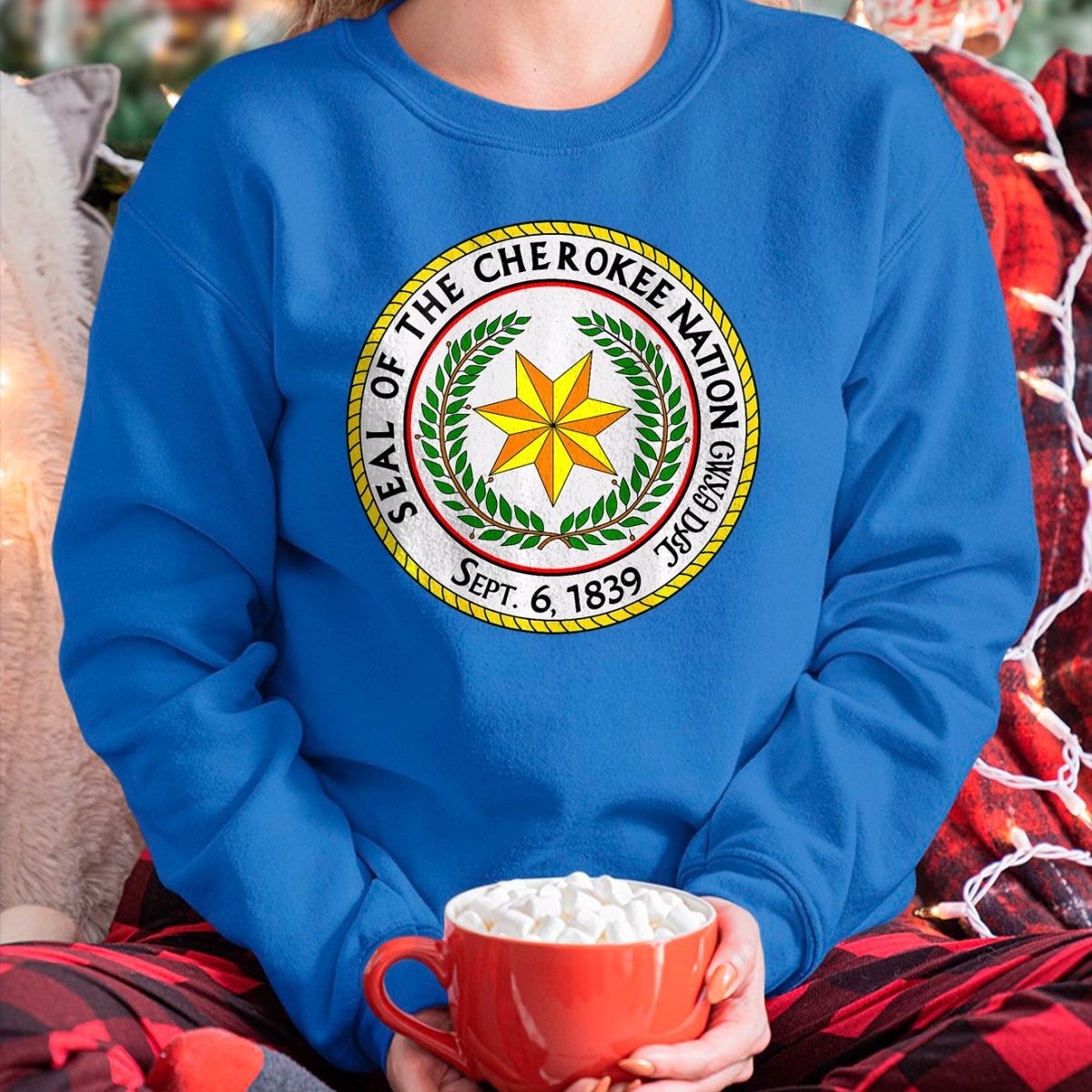 Native American T-Shirts, Vintage Native American Unisex T-Shirt/Hoodie/Sweatshirt HLT00 - Double Sided Seal of the Cherokee Nation Native American T-Shirt