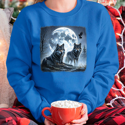 Native American T-Shirts, Vintage Native American Unisex T-Shirt/Hoodie/Sweatshirt HLT00 - Mystical Wolves Native American Full Moon Mountain 0CAS09 T-Shirt