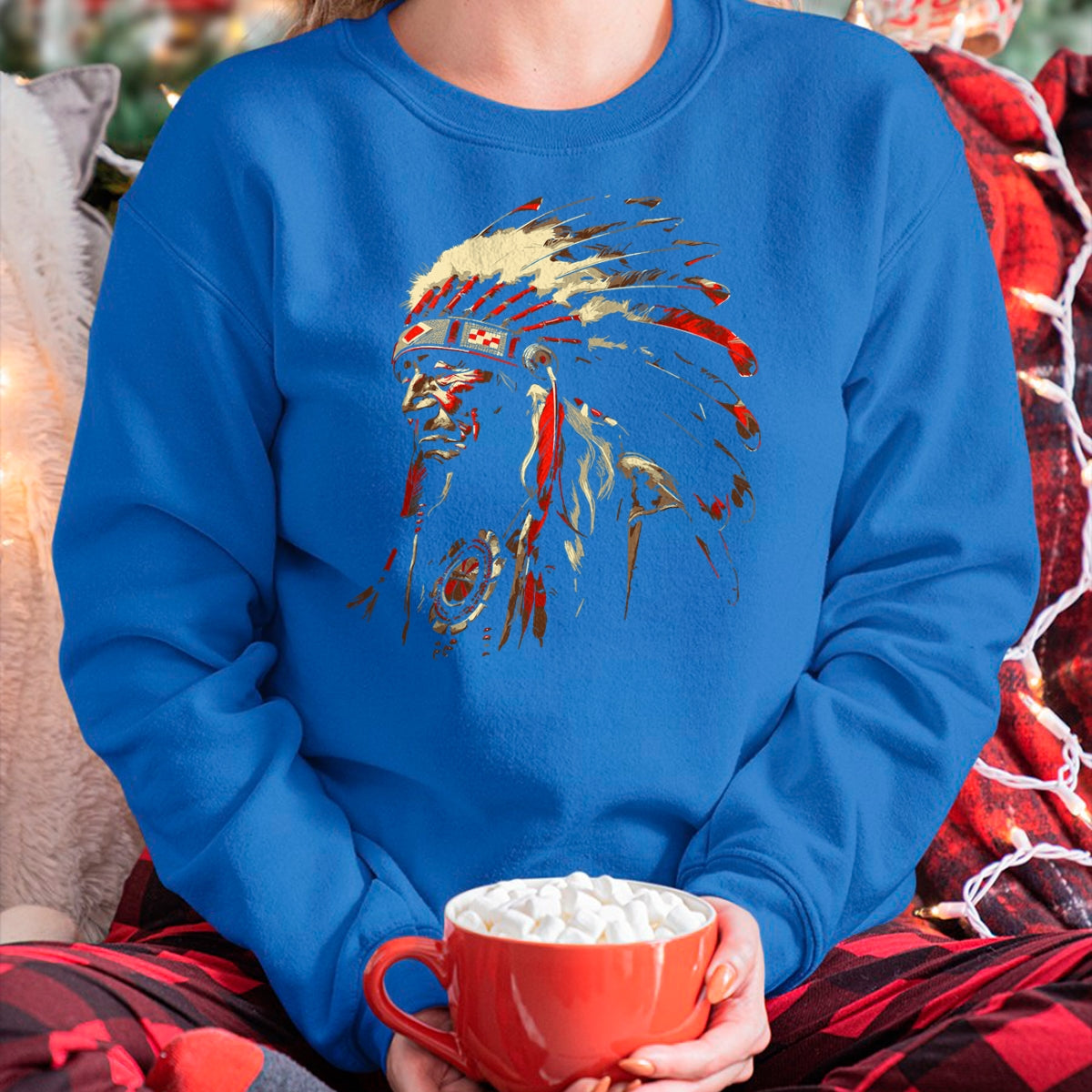 Native American T-Shirts, Vintage Native American Unisex T-Shirt/Hoodie/Sweatshirt HLT00 - Retro Vintage American Motorcycle Indian native Bikers Gift T-Shirt (1)