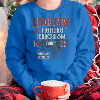 Native American T-Shirts, Vintage Native American Unisex T-Shirt/Hoodie/Sweatshirt HLT00 - American Flag - Choctaw Fighting Terrorism Since 1492 Native American T-Shirt