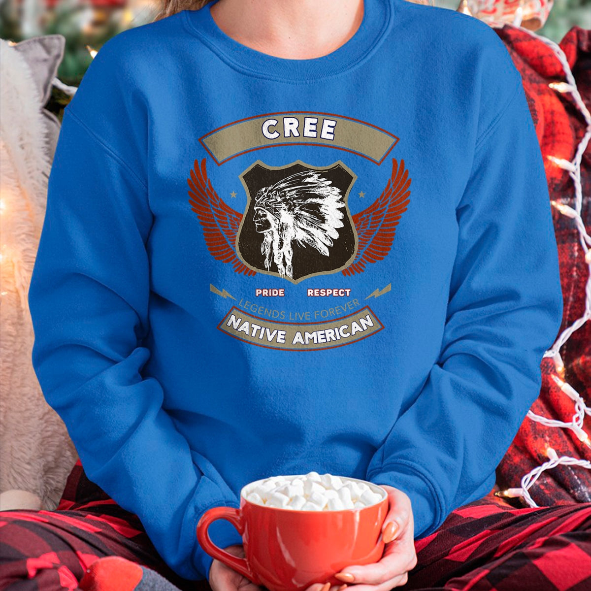 Native American T-Shirts, Vintage Native American Unisex T-Shirt/Hoodie/Sweatshirt HLT00 - American Flag - Cree Tribe Native American Indian Pride Respect Retro T-Shirt (1)
