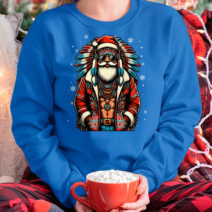 Native American T-Shirts, Vintage Native American Unisex T-Shirt/Hoodie/Sweatshirt HLT00 - Native American Santa Claus Christmas Santa Xmas T-Shirt (1)