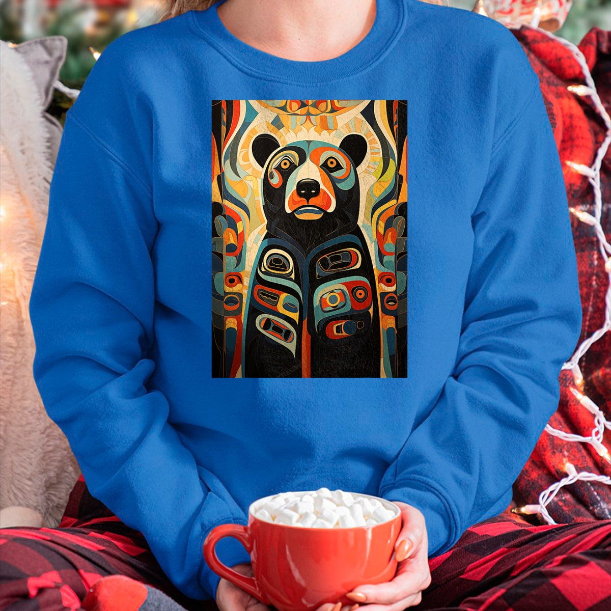 Native American T-Shirts, Vintage Native American Unisex T-Shirt/Hoodie/Sweatshirt HLT00 - Native American Art Design Spirit Bear T-Shirt