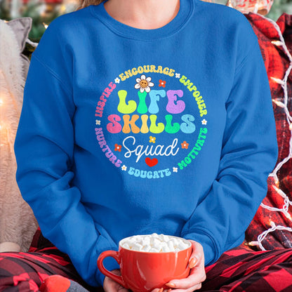 Best Teacher Shirt, Funny Teacher UnisexT-Shirt/Hoodie/Sweatshirt HLT00 - Groovy Life Skills Squad Teacher Special Ed SPED Team Crew T-Shirt