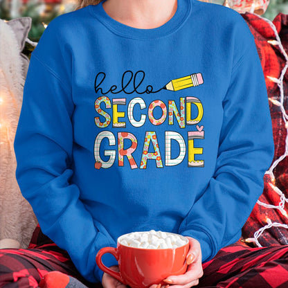 Best Teacher Shirt, Funny Teacher UnisexT-Shirt/Hoodie/Sweatshirt HLT00 - Hello Second Grade Team 2nd Grade Back to School Teacher Kid T-Shirt