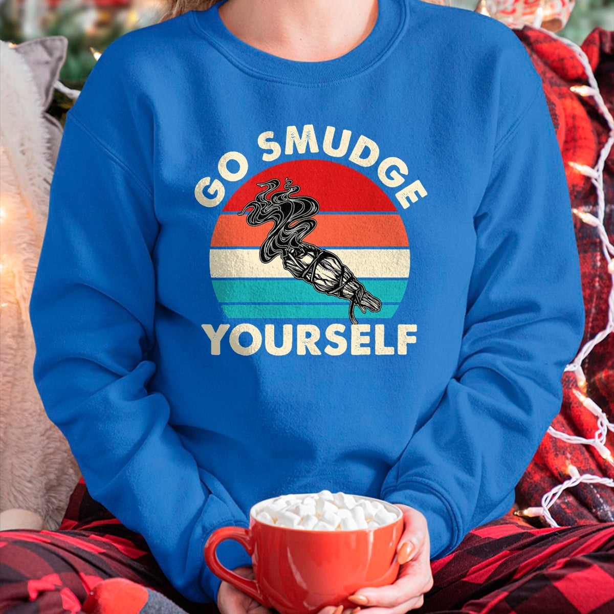 Native American T-Shirts, Vintage Native American Unisex T-Shirt/Hoodie/Sweatshirt HLT00 - Go Smudge Yourself Native American Funny Smudging Feather T-Shirt (1)