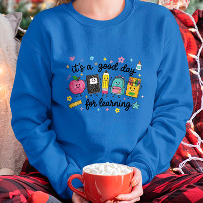 Best Teacher Shirt, Funny Teacher UnisexT-Shirt/Hoodie/Sweatshirt HLT00 - It's A Good Day for Learning Cute School Supplies T-Shirt (1)