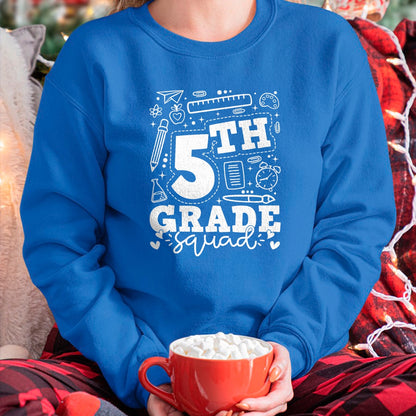 Best Teacher Shirt, Funny Teacher UnisexT-Shirt/Hoodie/Sweatshirt HLT00 - Back to School 5th Fifth Grade Squad Teacher Kid T-Shirt