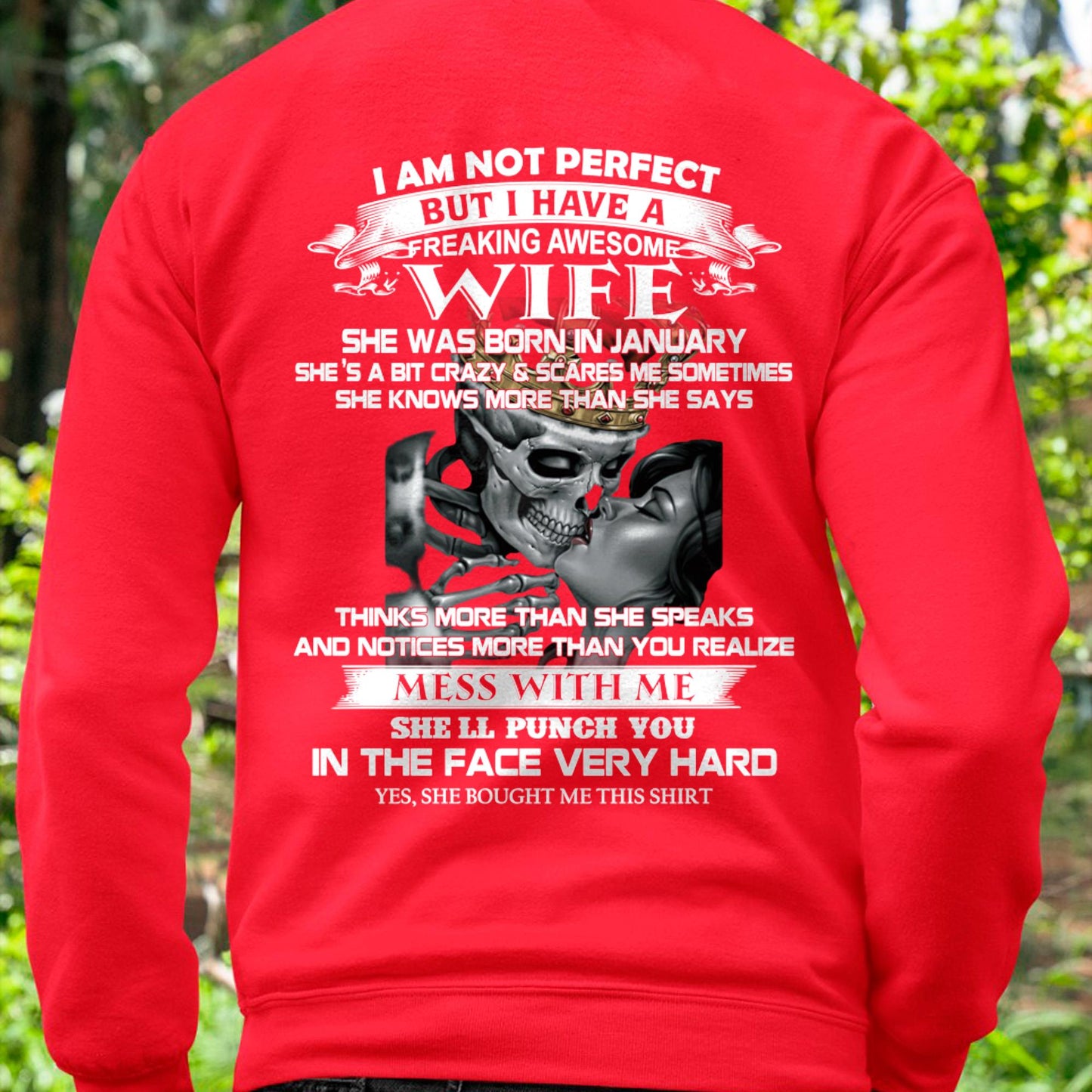 January - I Am Not Perfect But I Have A Freaking Awesome Wife - Gift For Husband From Wife - DONN01 (SKU06-34-01)