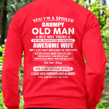 Yes! I'm A Spoiled Grumpy Old Man But Not Yours - Gift For Husband From Wife - DONN00 (SKU07-100-00)
