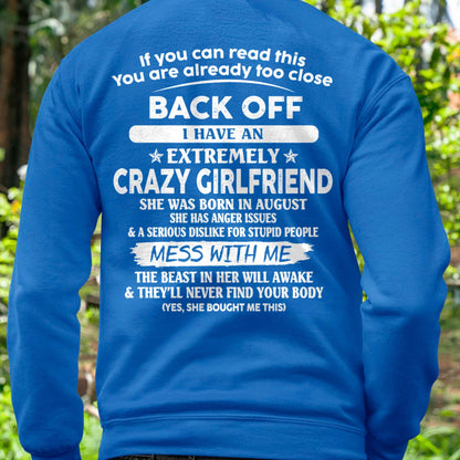 August - If You Can Read This You Are Already Too Close - Gift For Your Boyfriend, Husband From Wife - DONN08 (SKU07-175-08)