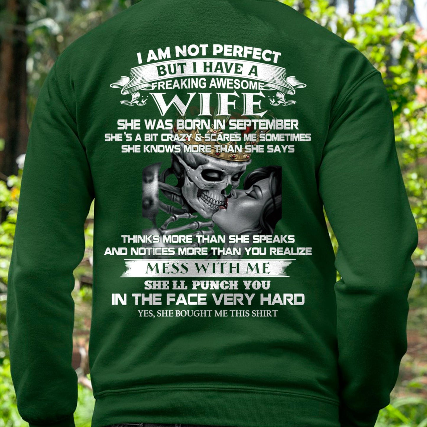 September - I Am Not Perfect But I Have A Freaking Awesome Wife - Gift For Husband From Wife - DONN09 (SKU06-34-09)