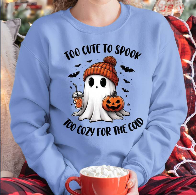 Too Cute To Spook Too Cozy For The Cold - T Shirt For Woman - DONN (SKU09-50)