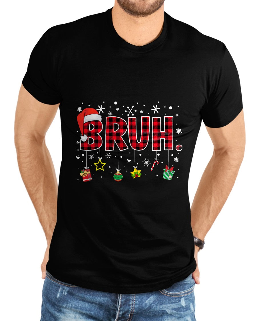 Bruh Funny Christmas Red Plaid Teens Boys Kids Xmas Pajamas T-Shirt - Christmas Unisex T-Shirt/Hoodie/Sweatshirt - HNDS00
