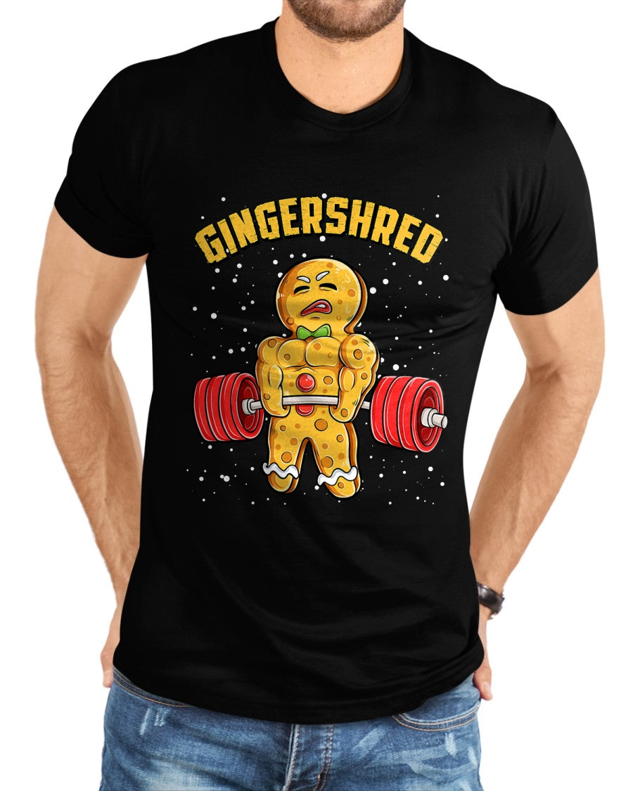 Gingershred Funny Gingerbread Man Gym Bodybuilding Christmas T-Shirt - Christmas Unisex T-Shirt/Hoodie/Sweatshirt - HNDS00