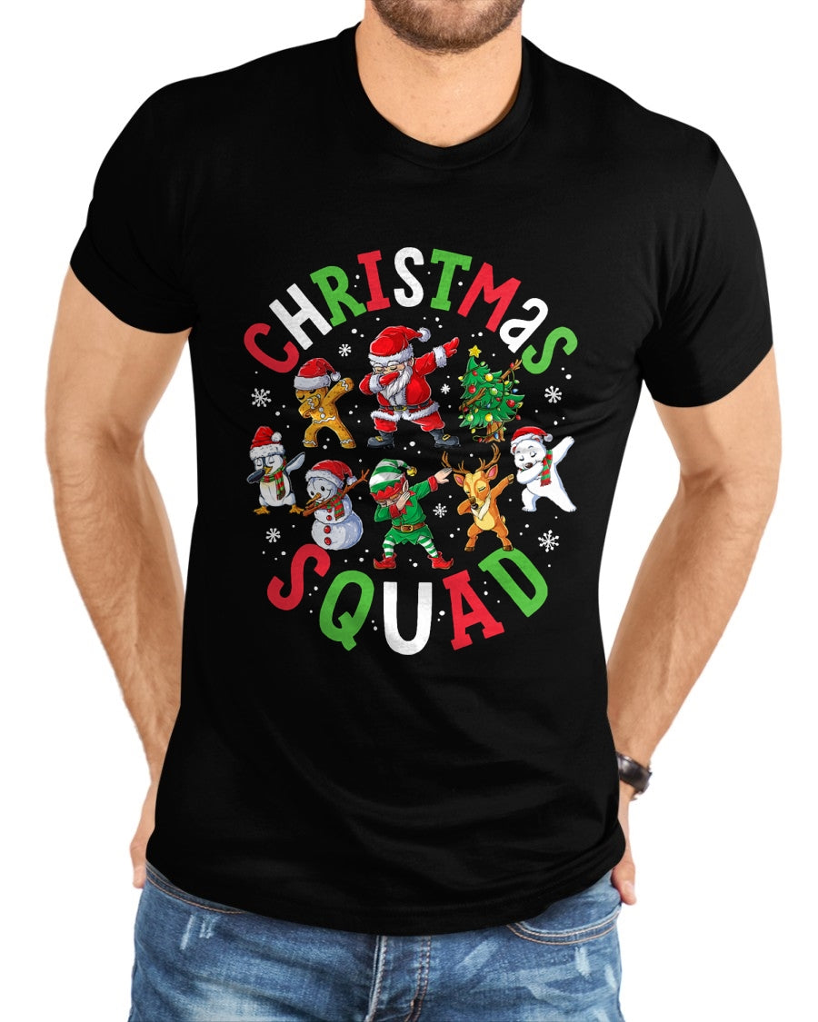 Christmas Squad Santa Dabbing Elf Family Matching Pajamas T-Shirt - Christmas Unisex T-Shirt/Hoodie/Sweatshirt - HNDS00