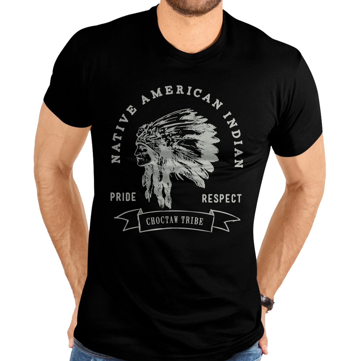 Native American T-Shirts, Vintage Native American Unisex T-Shirt/Hoodie/Sweatshirt HLT00 - American Flag - Choctaw Tribe Native American Indian Pride Respect T-Shirt (1)