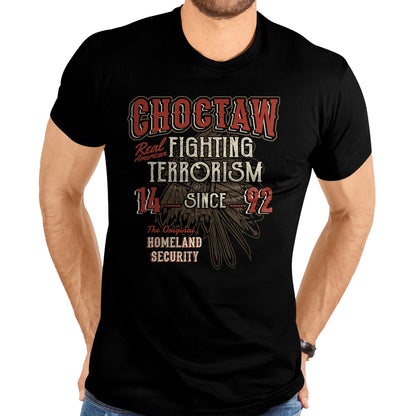 Native American T-Shirts, Vintage Native American Unisex T-Shirt/Hoodie/Sweatshirt HLT00 - American Flag - Choctaw Fighting Terrorism Since 1492 Native American T-Shirt