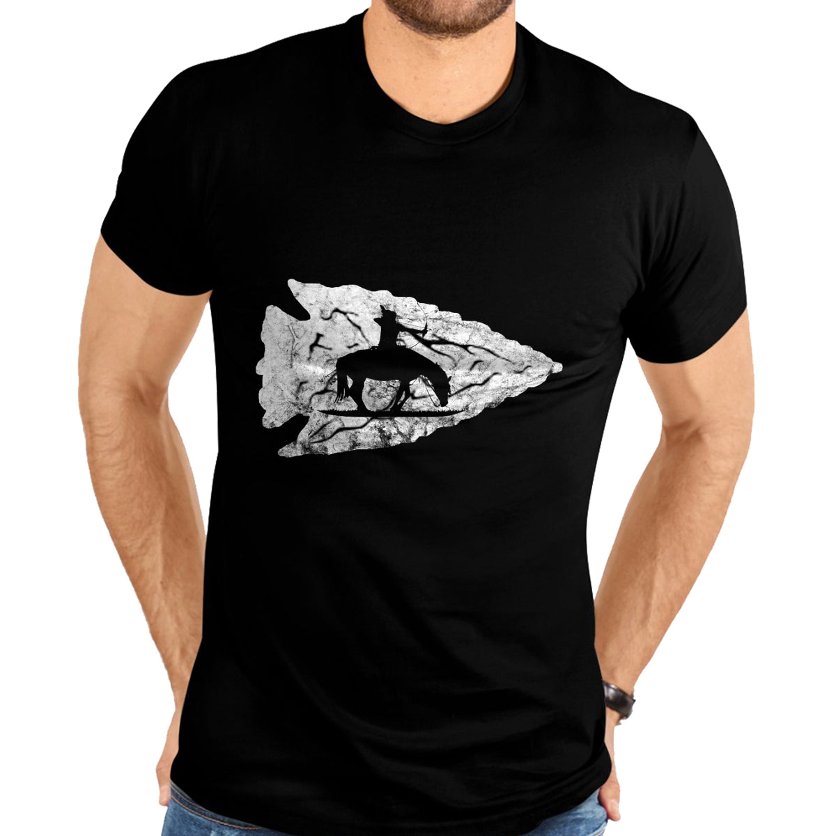 Native American T-Shirts, Vintage Native American Unisex T-Shirt/Hoodie/Sweatshirt HLT00 - American Flag - Arrowhead Hunting Native American Relic Hunter Arrowhead T-Shirt